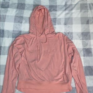 Coral cropped hoodie